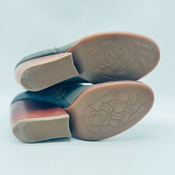 Korkease Boots Womens 8 Gray Leather Ankle Zip Back Casual Wedge Comfort Shoes - Picture 10 of 13